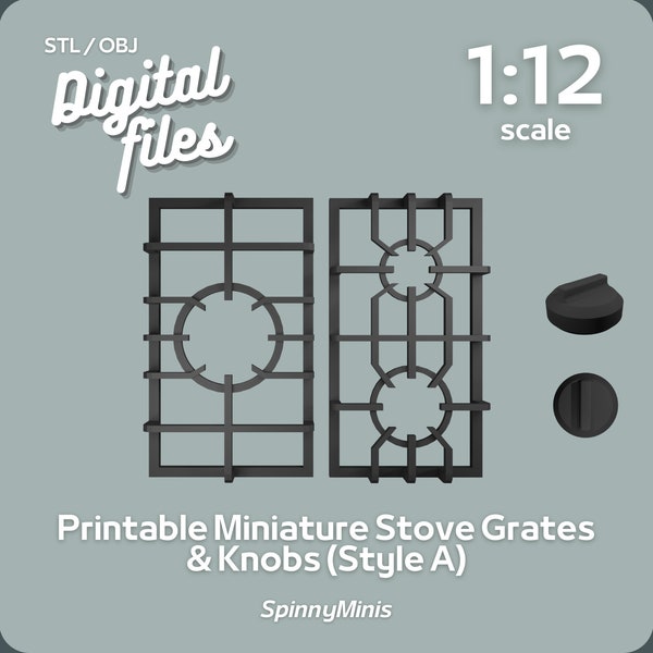 Fichiers numériques - Grilles de cuisson miniatures 1:12 - Style B - Modèles pour impression 3D (STL / OBJ)