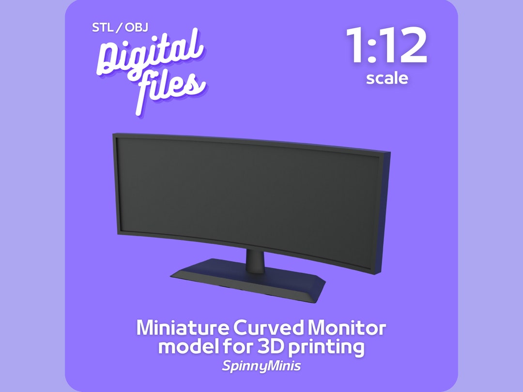 Digital Files - Mini Computer Monitor Wide- 1:12 Scale Miniatures - 3D ...
