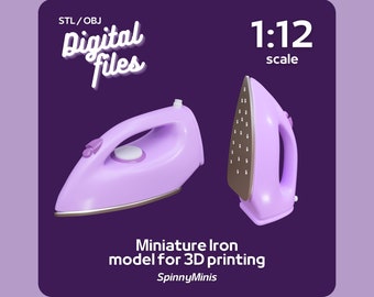 Digital Files - 1:12 Miniature Modern Iron - Models for 3D Printing (STL / OBJ)