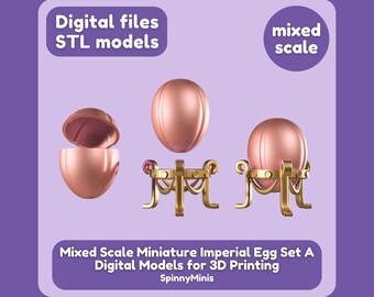 Digital Files - Mixed Scale Miniature Imperial Eggs - Set A - Models for 3D Printing (STL files)