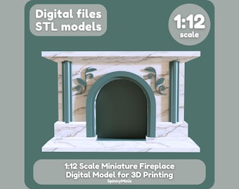 Archivos digitales - Chimenea en miniatura 1:12 - Estilo B - Modelo para impresión 3D (archivos STL)