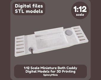 Digital Files - 1:12 Miniature Bath Caddy - Model for 3D Printing (STL)