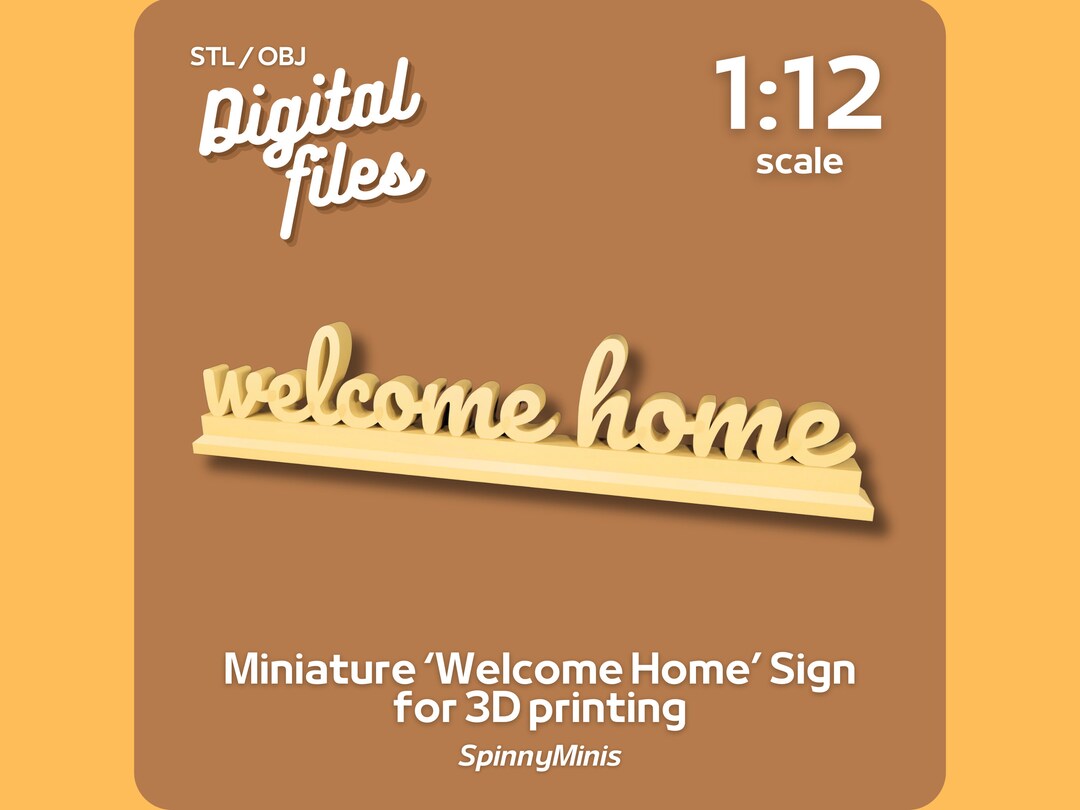 Digital Files - 1:12 Miniature 'welcome Home' Decor Standing Sign ...
