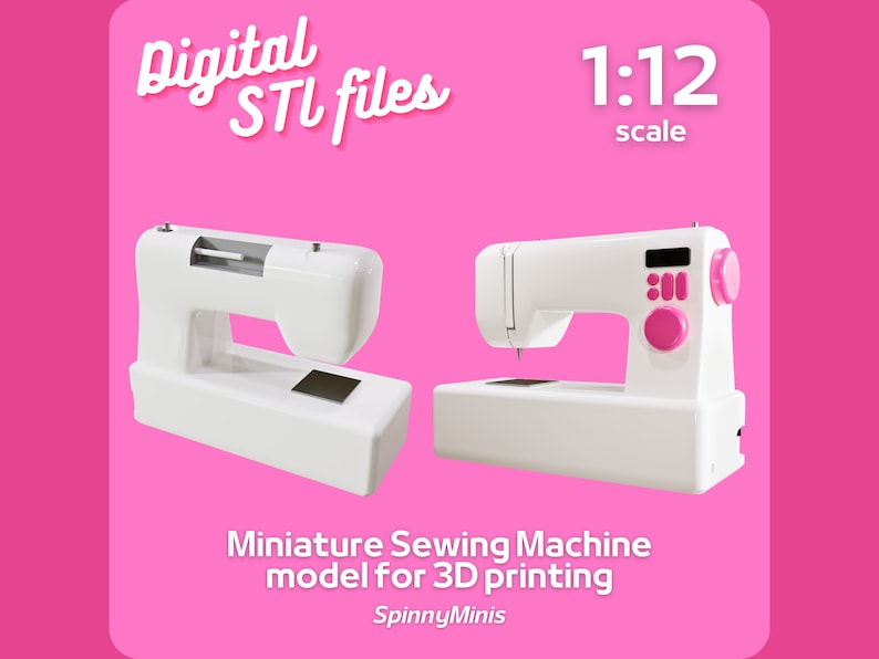 Machine Stl File Digital Files - 1:12 Miniature Modern Sewing Machine - STL Models for ...