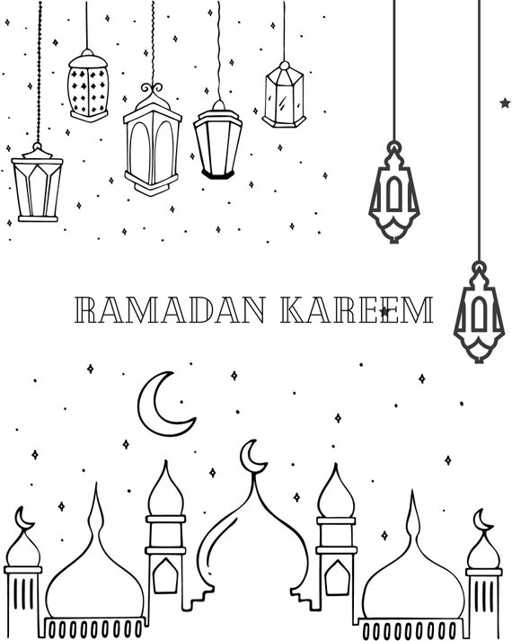 Ramadan Coloring Pages Etsy