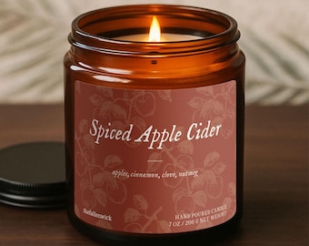 Fall Candle – Spiced Apple Cider, Autumn Decor, Spiced Apple Cinnamon, Cozy Autumn Candle, Candle Gift, Birthday Gift, Handmade Candle