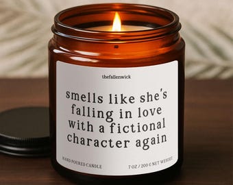 Fictional Character, Spicy Book Lover, SMUT Gift, Dark Romance, Fantasy Book Gift, Romance Book, Reading Candle, Bookworm Gift, Romantasy