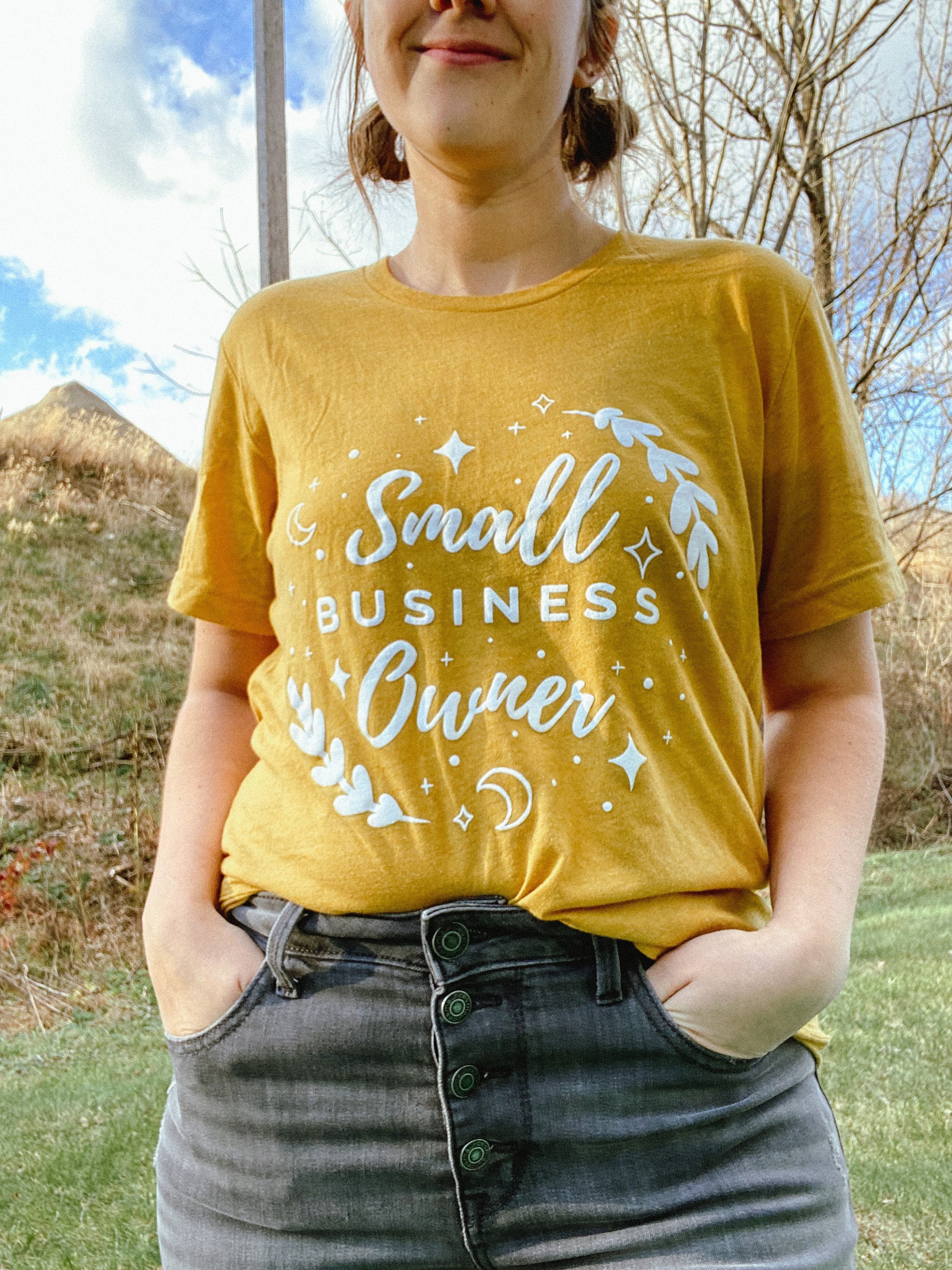 Small Business Owner Mustard Yellow T-shirt - Etsy