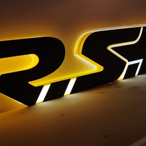 logo lumineux Renault sport
Dimensions 78cm de Long
Épaisseur 3cm
Éclairage led 12v
Adaptateur secteur 220/12v
Interrupteur
Accroches murales