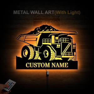 Personalized Haul Truck Metal Sign LED Lights Haul Truck Metal Wall Art Haul Truck Name Sign Haul Truck Wall Decor Haul Truck Gifts