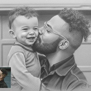 Retrato a lápiz de grafito a partir de una foto – Dibujo personalizado a mano – Regalo único para mamá, papá, esposa, esposo, hijos o seres queridos.