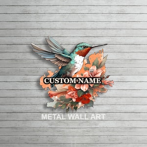 Benutzerdefinierte Kolibri Metall Wand Kunst Benutzerdefinierte Kolibri Wand-Dekor Kolibri Wohnkultur Vogel-Metall-Zeichen Vogel Blumen Wandbehang Vogel Geschenke