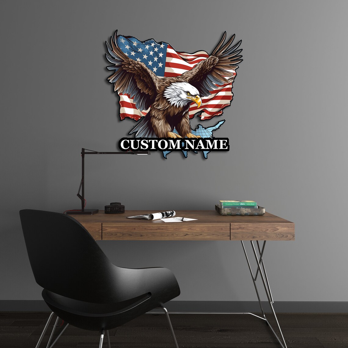 Personalized American Eagle Metal Wall Art US Eagle Wall Decor American ...