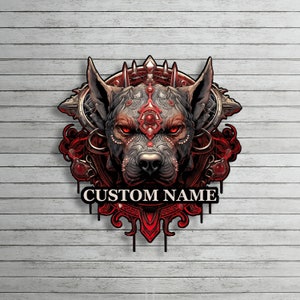 Benutzerdefinierte Pit Bull Metall Wand Kunst Personalisierte Pit Bull Hund Namensschild Hund Haus Wand Dekor Pit Bull Metallschild Hundeliebhaber Geschenke