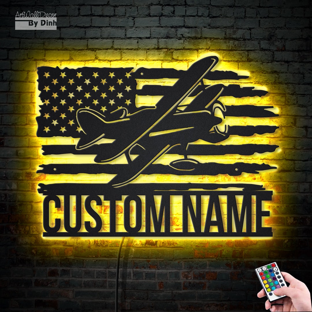 Personalized LED Airplane Sign for Pilots, Aviation Lovers and Airforce ...