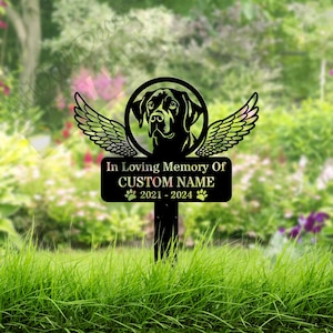 Personalized Labrador Retriever Dog Memorial Stake Dog Grave Marker Dog Metal Stake Dog Garden Sign Pet Loss Gift