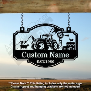 Personalized Metal Barn Sign Farm Metal Sign Farm  Ranch Name Sign Metal Farmhouse Decor Gift for Farmers Hanging Address Sign