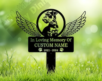 Custom Miniature Schnauzer Dog Memorial Sign In Loving Memory Dog Sign Memorial Stake Pet Grave Marker Remembrance Stake Yard Metal Stake