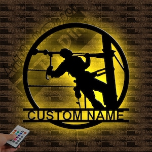 Personalized Lineman Metal Wall Art LED Light, Lineman Metal Sign, Metal Lineman Wall Decor,Lineman Led Art