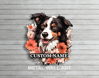 Custom Border Collie Metall Wand Kunst Border Collie Metallschild Border Collie Namensschild Border Collie Geschenke Border Collie Wandbehang