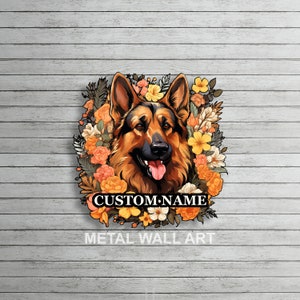 Custom German Shepherd Metal Wall Art German Shepherd Wall Decor German Shepherd Name Sign German Shepherd Wall Hanging Dog Lover Gifts