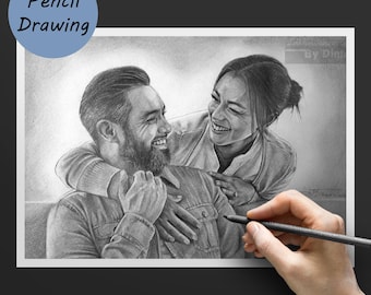 Custom Original Pencil Drawing, Pencil Portrait from Your Photo, Hand Drawn Pencil Portrait, Graphite Pencil Portrait, Portrait Art