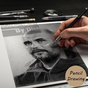 Graphite Pencil Portrait from Photo – Hand Drawn Custom Drawing – Unique Gift for Mom, Dad, Wife, Husband, Kids or Loved Ones