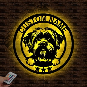 Custom Maltese Lapdog Metal Sign LED Light, Dog Metal Wall Art, Dog Wall Hanging Decor, Dog Lover Gift, Dog Name Sign