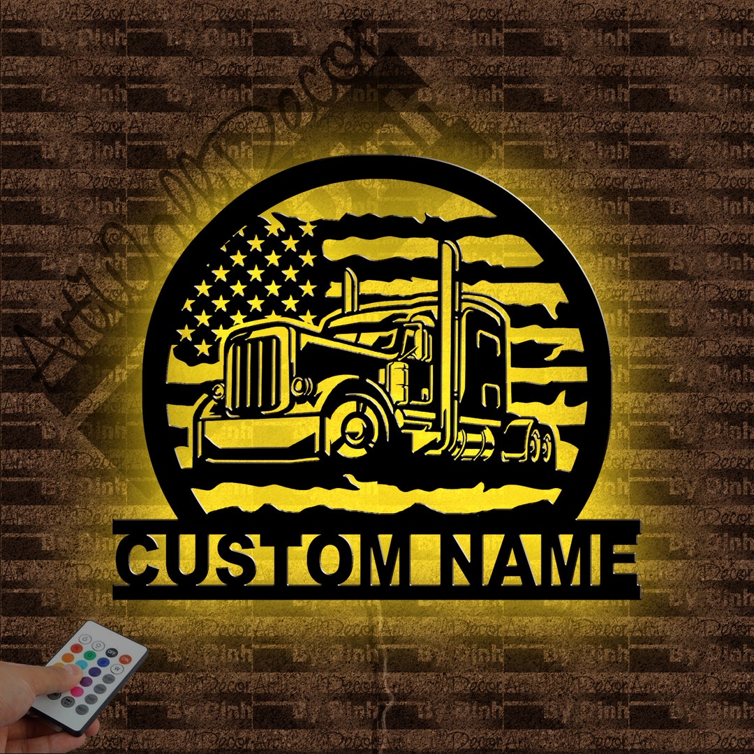 Custom Semi Truck Metal Sign, Semi Truck Metal Wall Art, Truck Sign