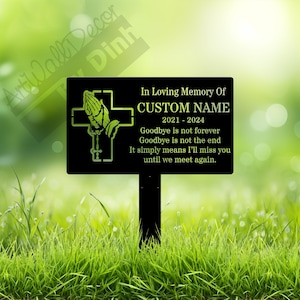 Personalized Memorial Plaque Stake Sturdy Metal Grave Marker Remembrance Plaque Outdoor Memorial  Plaque For Loved Ones Memorial Sign