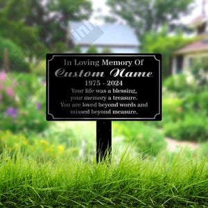 Personalized Memorial Plaque, Memorial Stake, Metal Grave Marker, Remembrance Plaque, Outdoor Memorial Plate Stake For Mom Dad