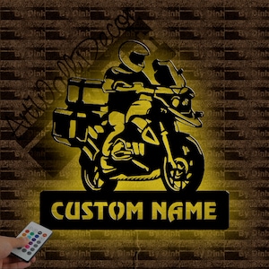 Personalized Motorcycle Metal Wall Art, Adventure Motorcycle Metal Wall Decor, Motorcycle Metal Sign