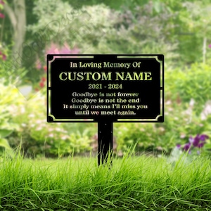 Personalized Memorial Plaque Stake, Sturdy Metal Grave Marker, Remembrance Plaque, Outdoor Memorial Plate Stake for Mum Dad