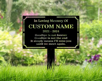 Personalized Memorial Plaque Stake, Sturdy Metal Grave Marker, Remembrance Plaque, Outdoor Memorial Plate Stake for Mum Dad