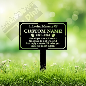 Personalized Pet Memorial Stake, Pet Grave Marker, Dog Metal Stake, Remembrance Plaque, Outdoor Memorial Plate Stake, Pet Loss Gifts