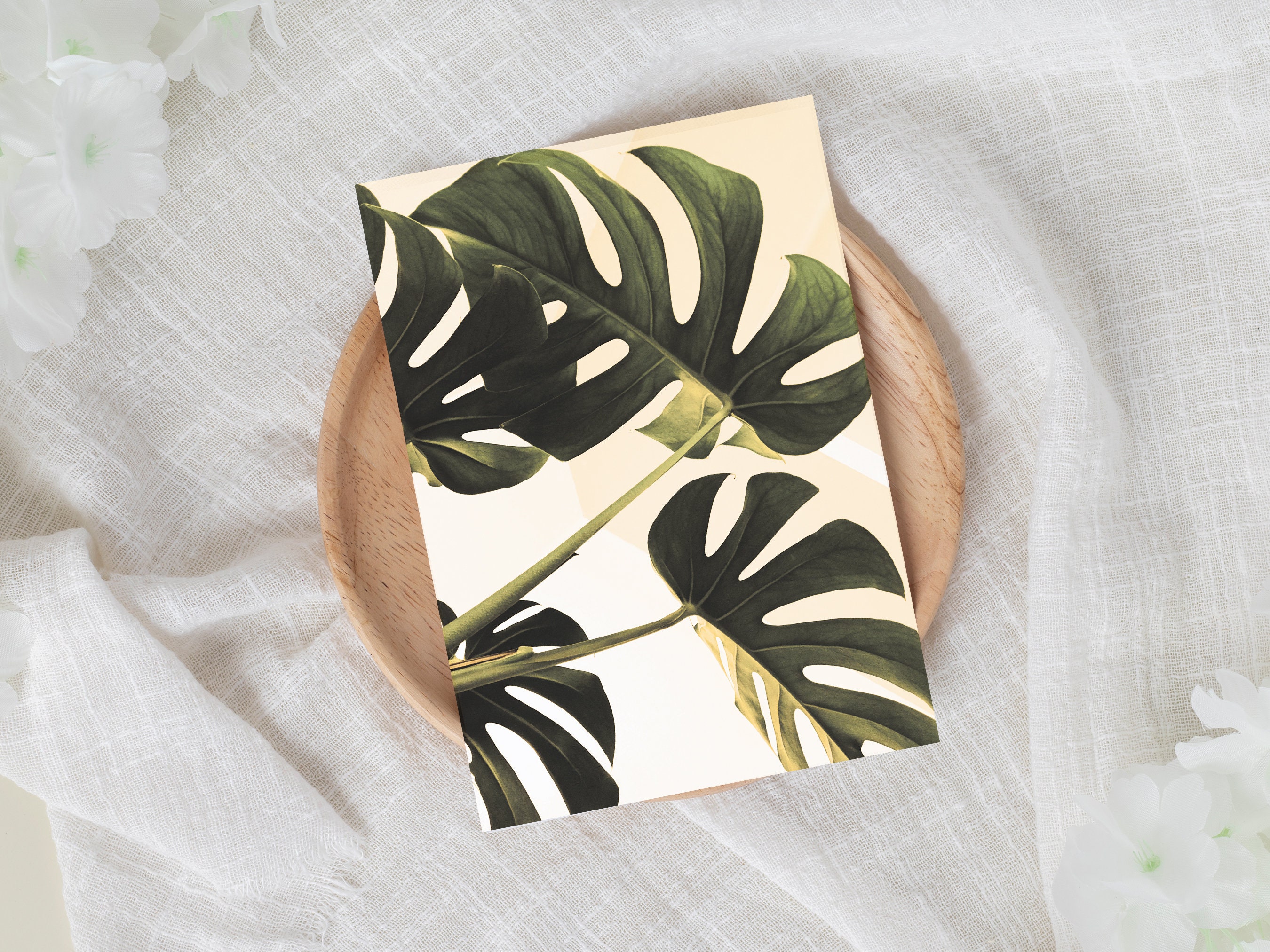 Monstera Leaves Wall Art Print, Tropical Palm Leaf Wall Art, Monstera ...