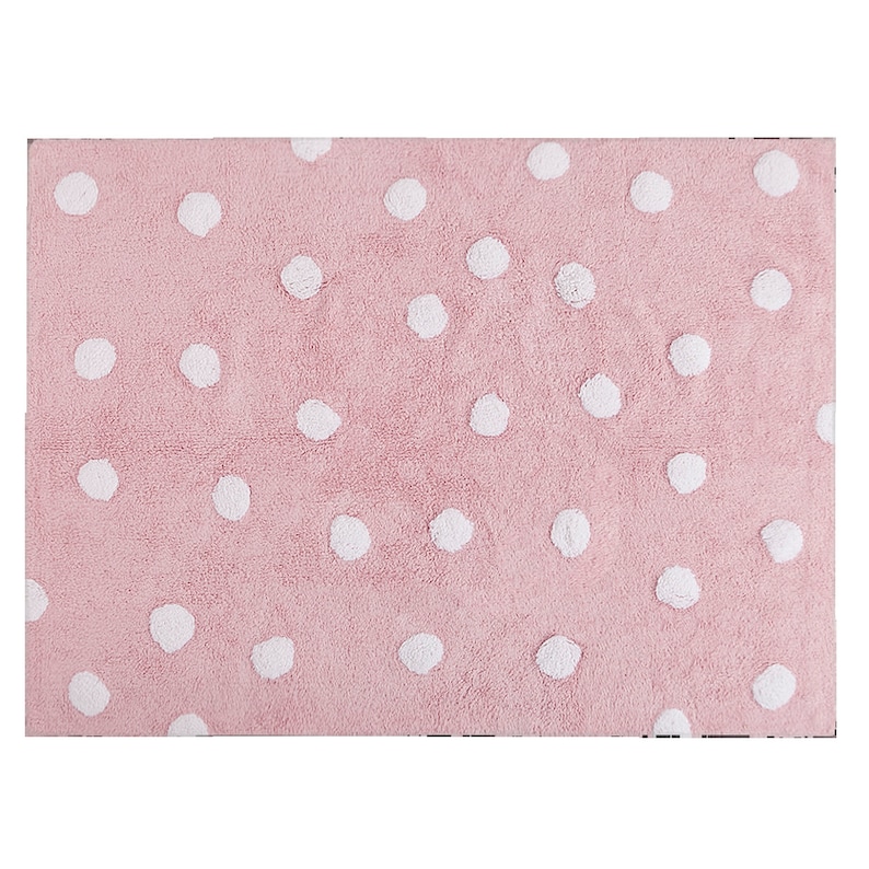 Pink Polka Dots Washable Nursery Rug for Girl Nursery Etsy