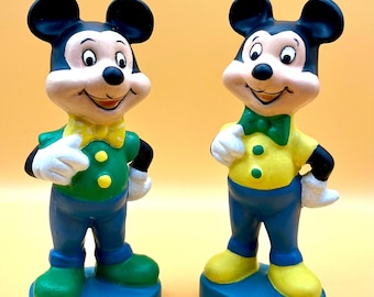Vintage Set of 2 Disney Mickey Mouse Wales Ceramic Figurines from 1960