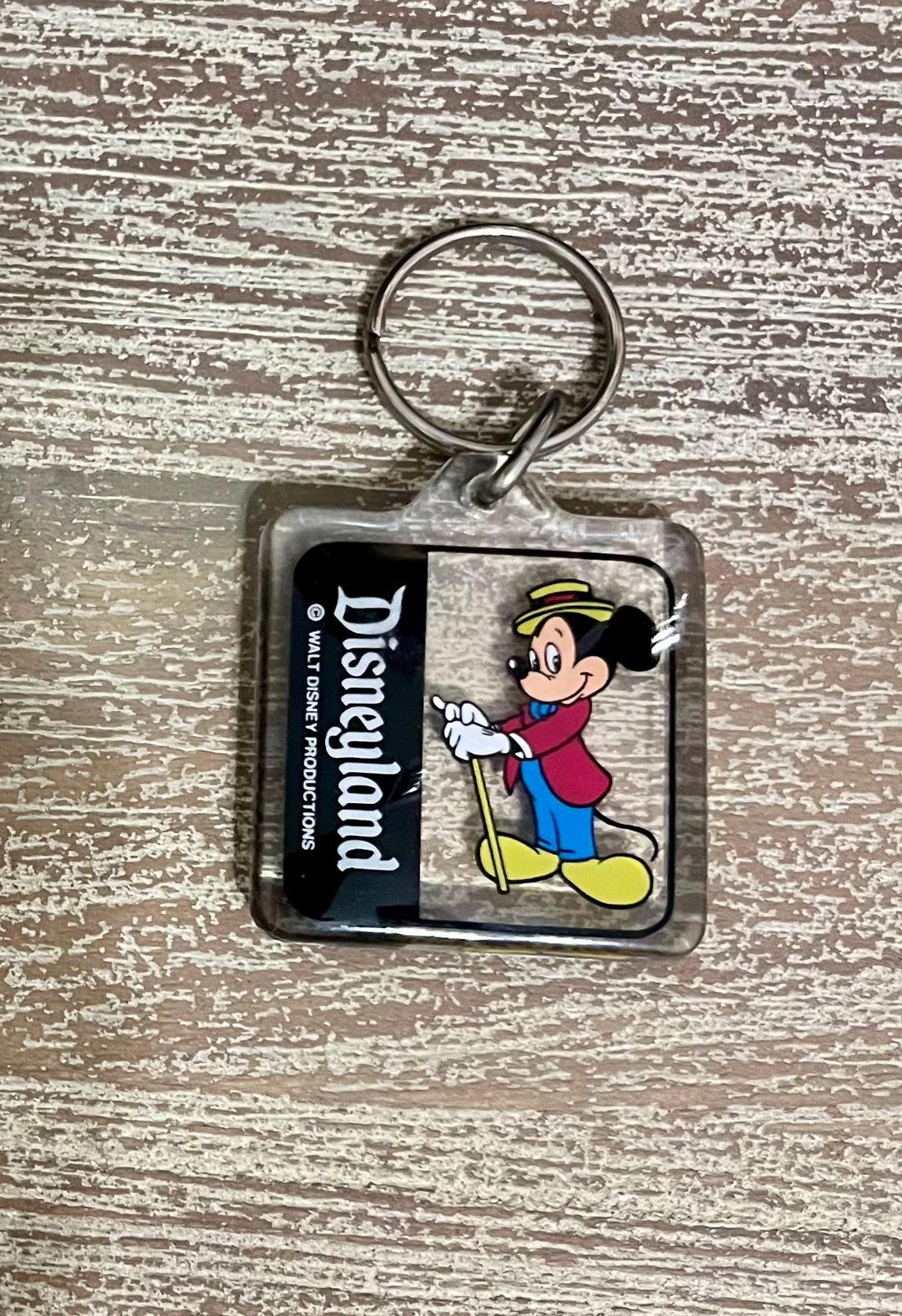 Vintage Disney - Disneyland Mickey Mouse Lucite Keychain - Etsy