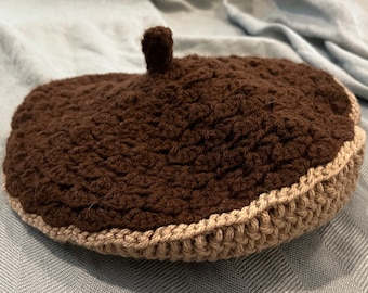 Hand Crocheted Acorn Beret