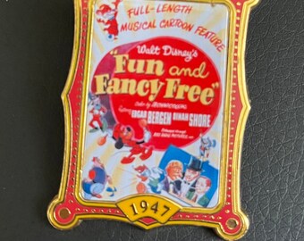 Rare Vintage Disney Fun and Fancy Free Movie Pin, Large 3 Inch Tall ...