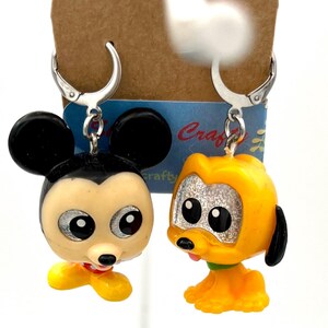 Disney Doorable Earrings Mickey Mouse and Pluto w/Stainless Steel Hooks
