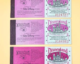 Vintage Disneyland 25th Anniversary Ticket Book - 9 to Choose From!!!