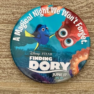 Disney Pixar Finding Dory Large Pinback Button - &quot;A Magical Night We Won&#39;t Forget&quot;