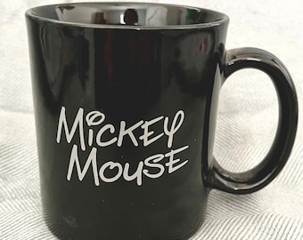 Vintage Black Mickey Mouse Coffee/Tea Mug or Cup
