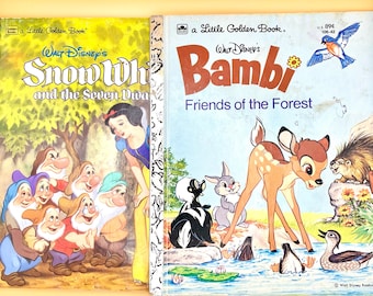 Vintage Disney Little Golden Books:  Choose from Snow White or Bambi