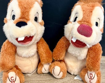Set of Two -Disney Vintage Chip N Dale Plush Stuffed Animals