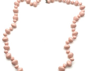 Vintage Jewelry -  Estate Pink Acrylic beads Necklace 24'L