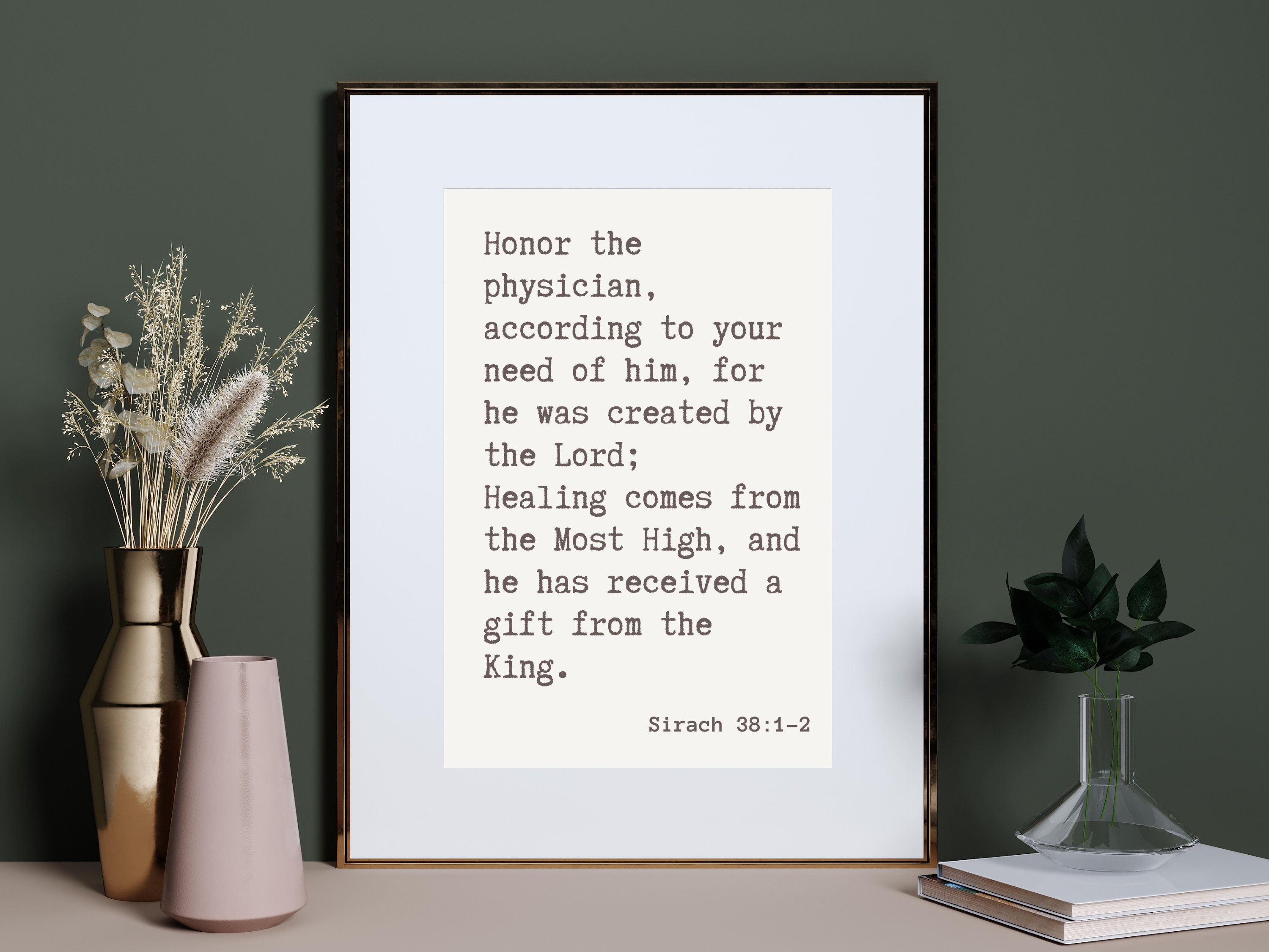 Sirach 38:1-2 Honor the Physician Digital Printable Download
