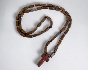 Cross from wood , necklace wood cross, handmade Christian cross, Made from Greece
